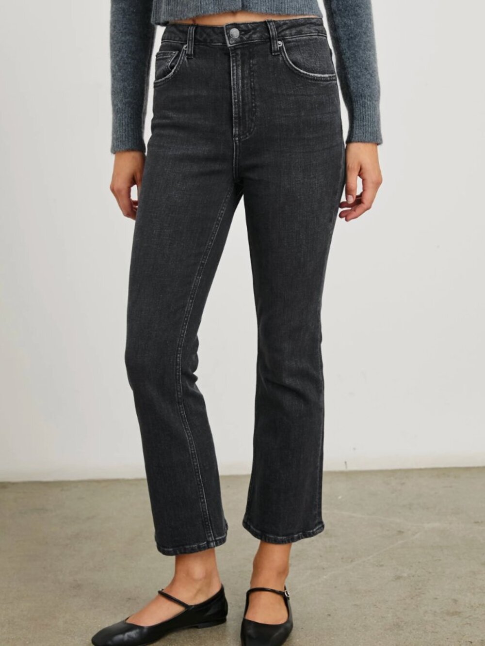 Rails | Sunset Crop Slim Flare Jean in Black Pearl